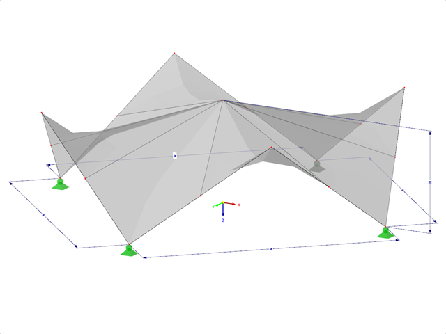 Modèle 002128 | SHH073 | Saisie via le nombre de côtés du polygone d'appui (4 ou plus), sa longueur et sa hauteur. avec des paramètres