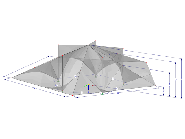 Modèle 002142 | SHH075 | Saisie via le nombre de côtés du polygone d'appui (5 ou plus), sa longueur et sa hauteur. avec des paramètres