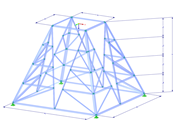 Modèle 002192 | TSR061 | Tour en treillis | Plan rectangulaire | K-Diagonales Horizontales supérieures et intermédiaires avec paramètres