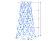Modèle 002287 | TSR062-bnajit pruseciky diagonale | Tour en treillis | Plan rectangulaire | Doubles diagonales X (interconnectées) avec paramètres