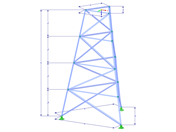 Modèle 002317 | TST013-a | Tour en treillis | Plan triangulaire | K-Diagonales droites et horizontales avec paramètres