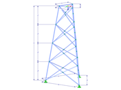 Modèle 002335 | TST034-b | Tour en treillis | Plan triangulaire | Diagonales X (interconnectées, droites) avec paramètres