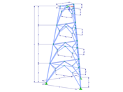 Modèle 002369 | TST052-b | Tour en treillis | Plan triangulaire avec paramètres