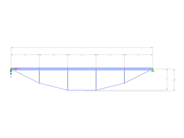 Modèle 002813 | IBB004p-plg | Poutre Bowstring inversée avec paramètres
