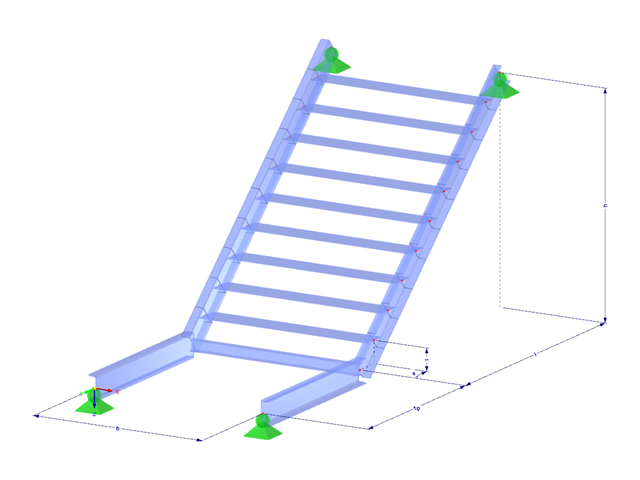 Modèle 003072 | STS001-c | Escaliers avec paramètres