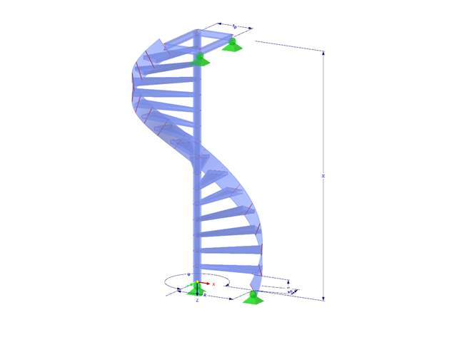 Modèle 003096 | STS026-crv-b | Escaliers avec paramètres