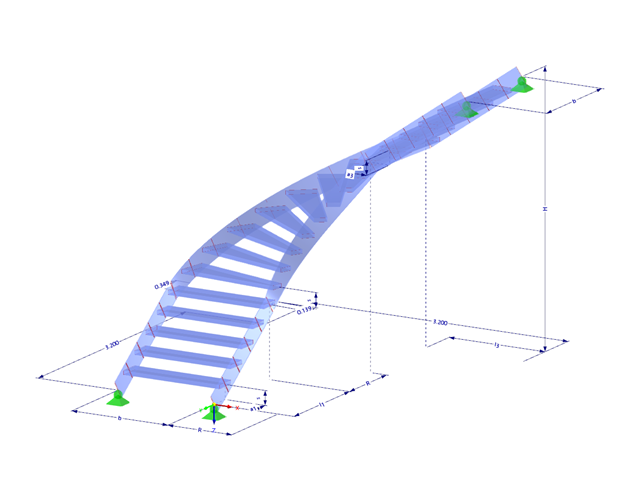 Modèle 003107 | STS030-a | Escaliers avec paramètres