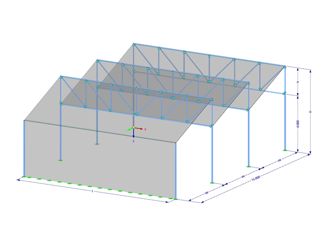 Modèle 003458 | FTS001 | Plans de toiture inclinés avec les deux extrémités supportées avec des paramètres