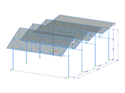 Modèle 003475 | FTS004 | Plans de toiture avec différentes inclinaisons supportés au centre avec des paramètres