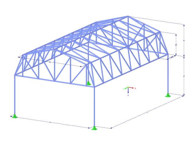 Modèle 003585 | TSF001-b | Système de fermes pour la surface pliée avec des paramètres