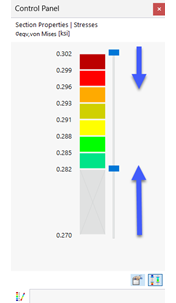 Adapter les plages de couleurs dans le panneau