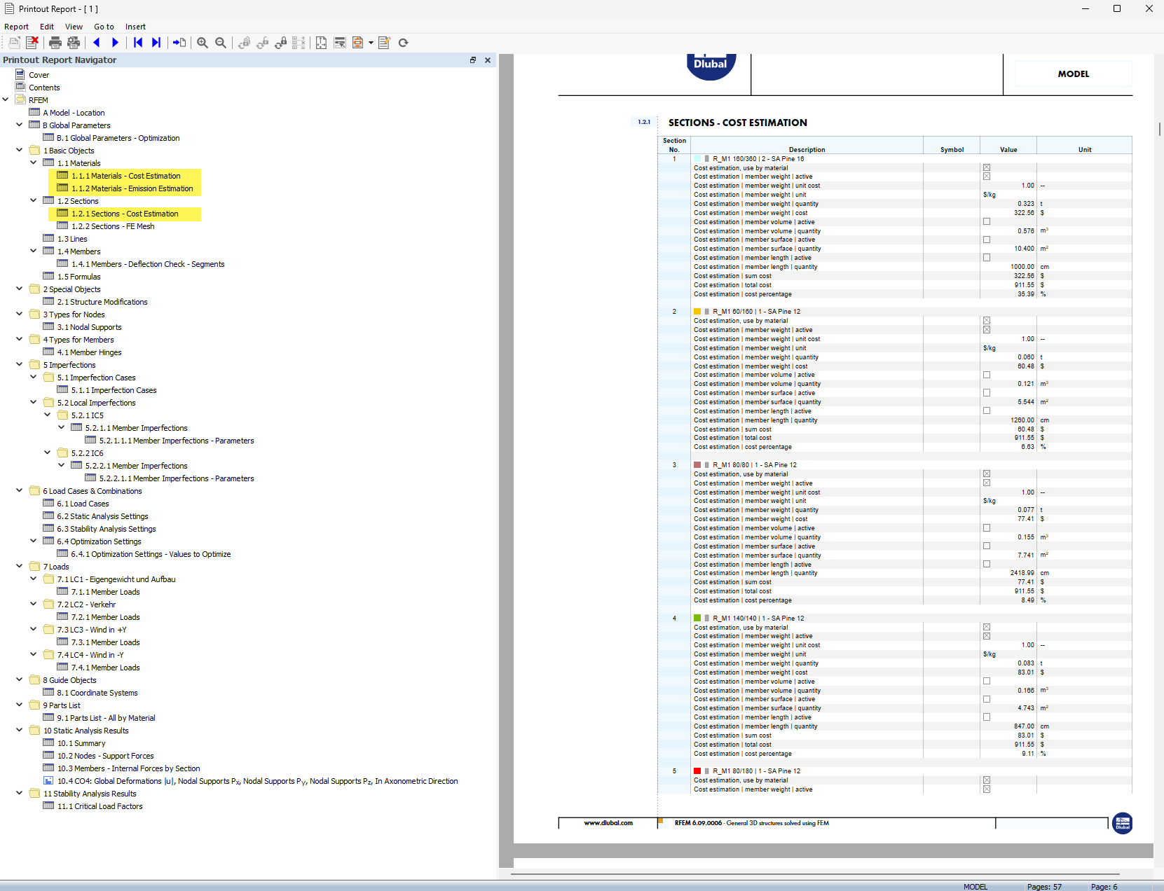 Estimation des coûts et des émissions de CO2 dans le rapport d’impression