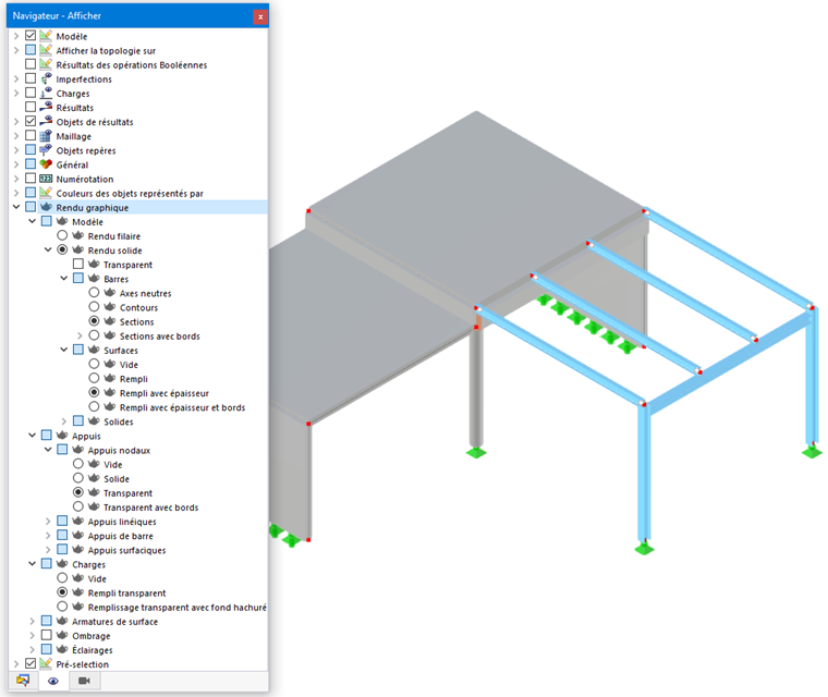 Définir les paramètres de rendu dans le Navigateur - Afficher