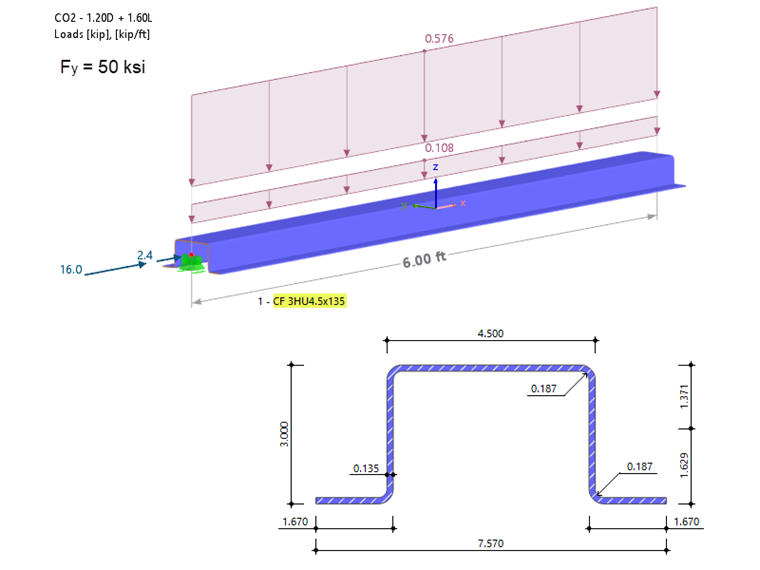 Ko 001809 | Vérification de l'acier AISI formé à froid dans RFEM 6