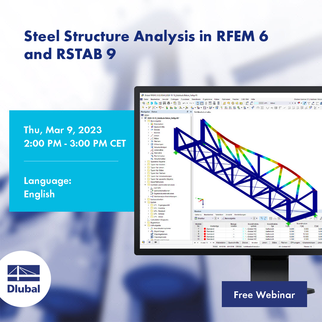 Analyse des structures en acier dans RFEM 6 et RSTAB 9