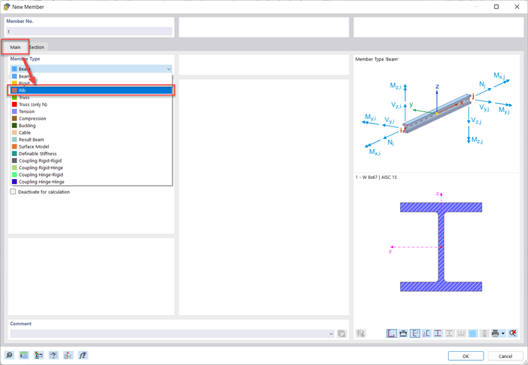 FAQ 005355 | Comment modéliser un élément de nervure dans RFEM 6 ?