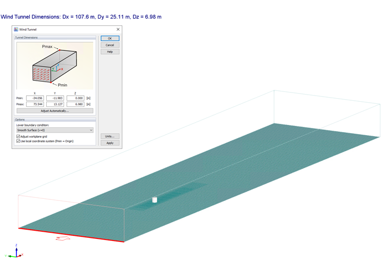 Image 3 : Dimensions recommandées pour la soufflerie