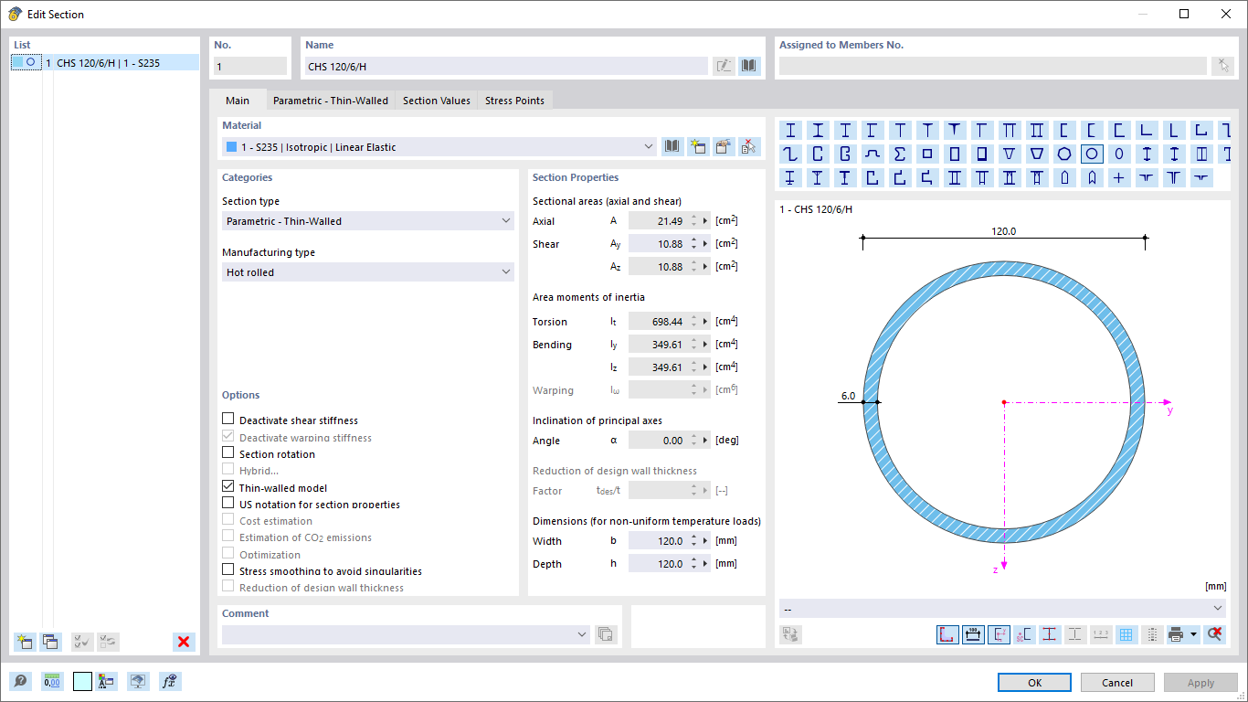 Sections paramétriques avec Python