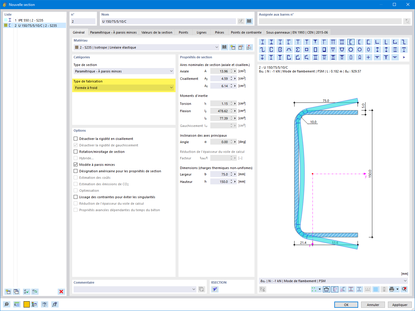 Section formée à froid (catégorie « Méthode de fabrication »)
