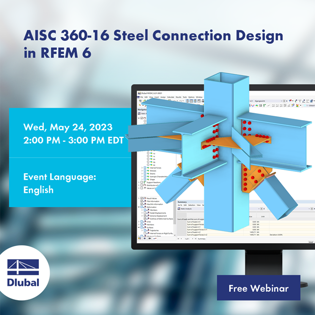 Vérification des assemblages acier dans RFEM 6 selon l'AISC 360-16