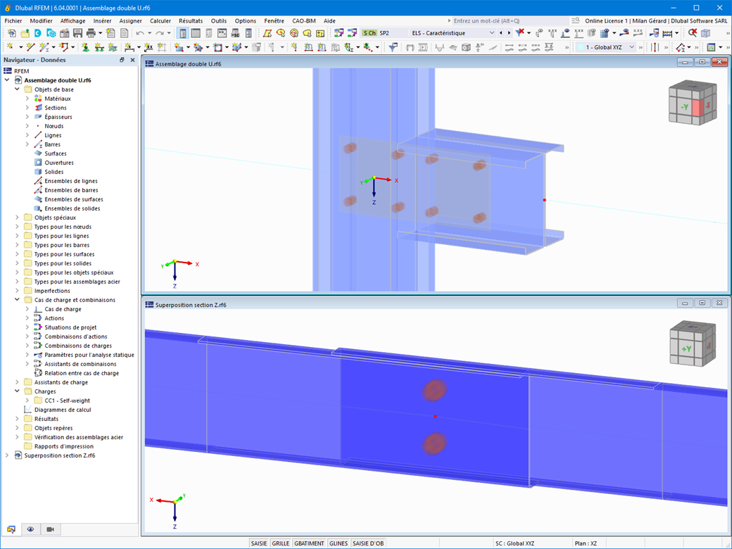 Fonctionnalité 002584 | Vérification des assemblages en acier pour les sections mixtes et à parois minces