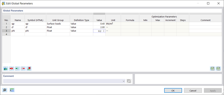 Modification des paramètres globaux