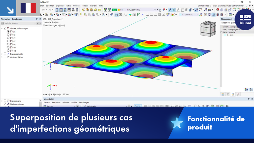 Visualisation de cas d’imperfections géométriques superposées dans une variante de structure