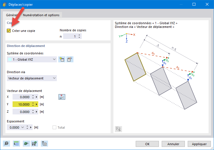 Copie de lignes et de nœuds