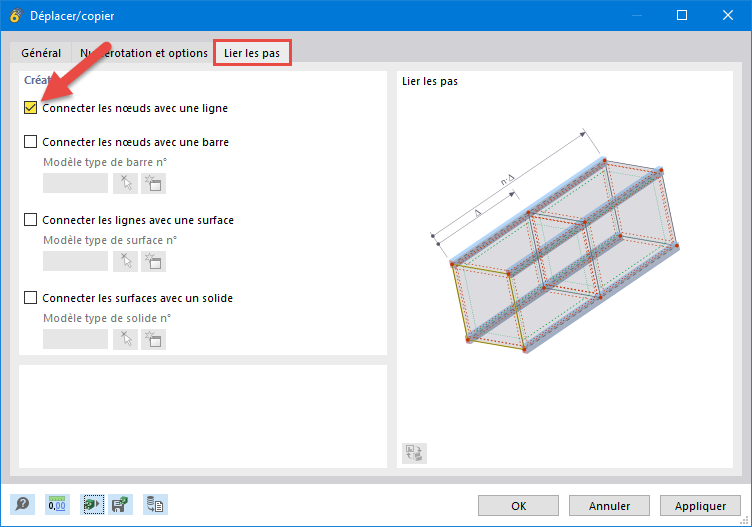 Relier nœud à la ligne