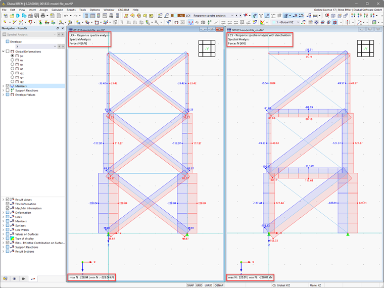 KB 001833 | Utilisation des non-linéarités dans l'analyse du spectre de réponse dans RFEM 6