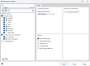 Boîte de dialogue « Sélecteur d'exportation de tableaux »