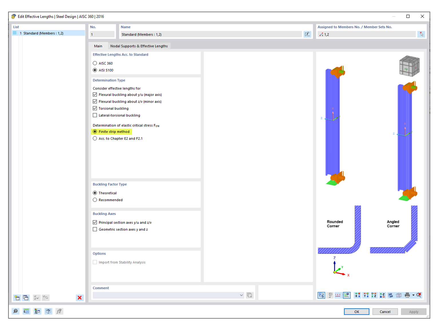 Ko 001841 | Vérification de l'acier formé à froid selon l'AISI à l'aide d'une section personnalisée dans RFEM 6