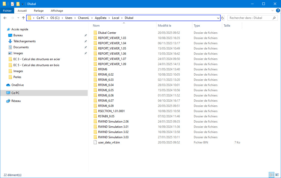 FAQ 005379 | Où se trouve le répertoire de travail de RFEM 6, RSTAB 9 et RSECTION 1 ?