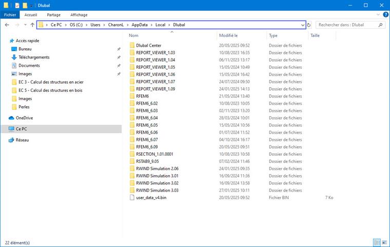 FAQ 005379 | Où se trouve le répertoire de travail de RFEM 6, RSTAB 9 et RSECTION 1 ?