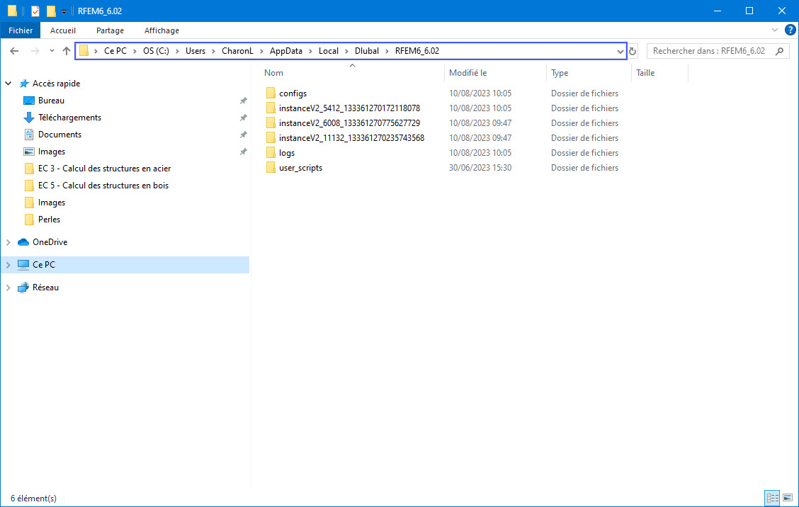 FAQ 005379 | Où se trouve le répertoire de travail de RFEM 6, RSTAB 9 et RSECTION 1 ?