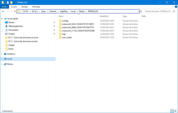 FAQ 005379 | Où se trouve le répertoire de travail de RFEM 6, RSTAB 9 et RSECTION 1 ?