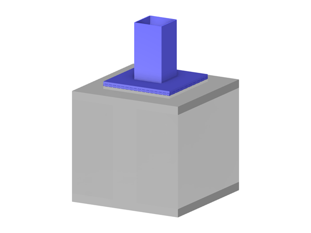 Modèle 004141 | Poteau carré avec bloc de fondation