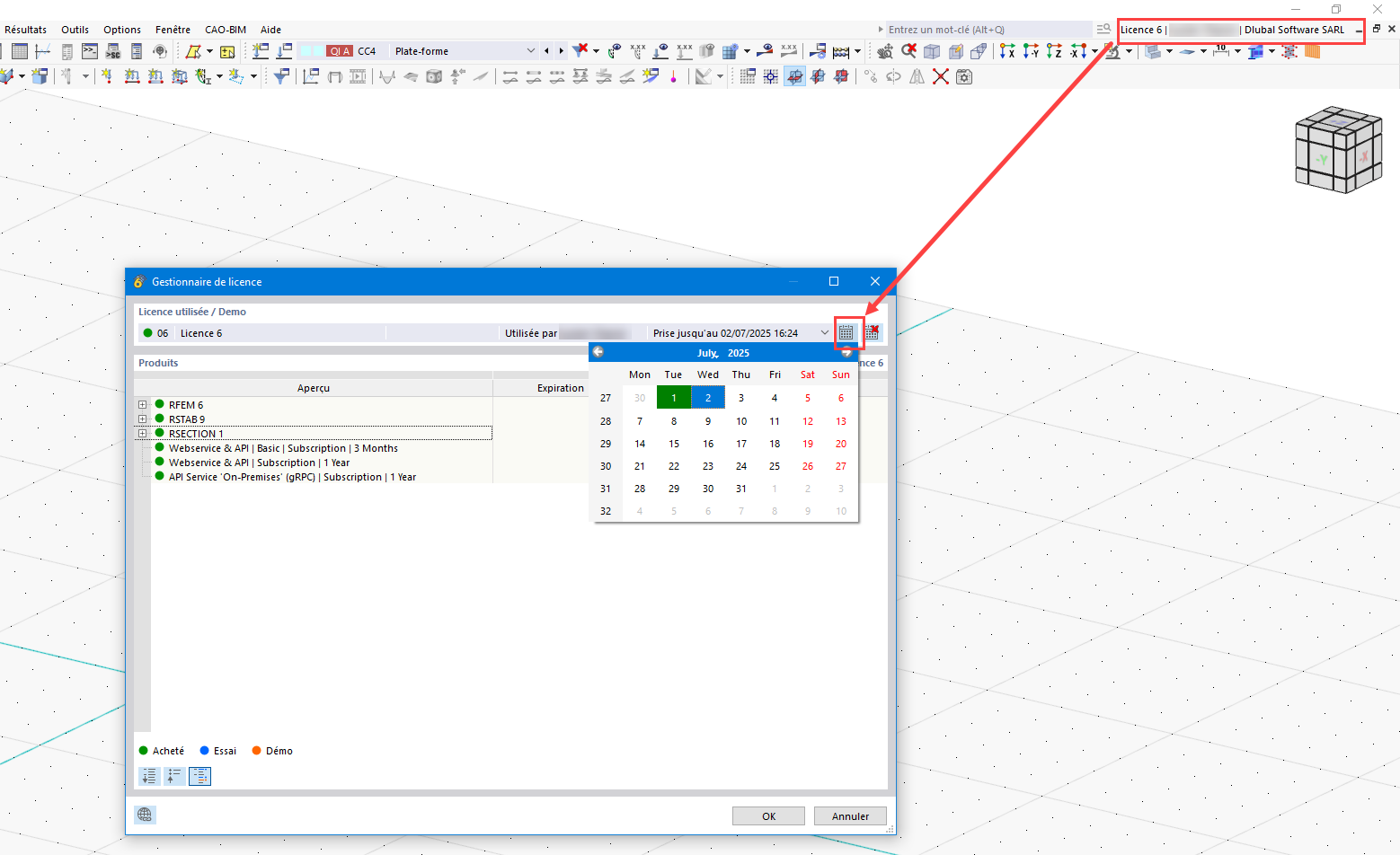 KB 001803 | Licence en ligne Dlubal