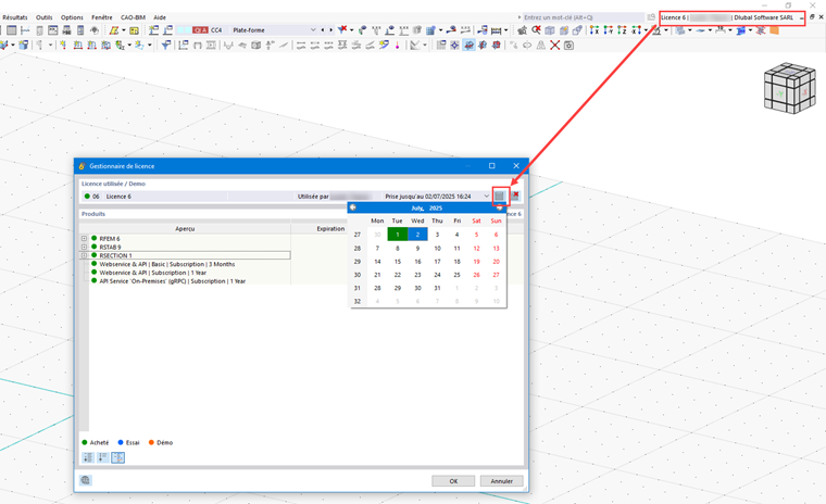 KB 001803 | Licence en ligne Dlubal