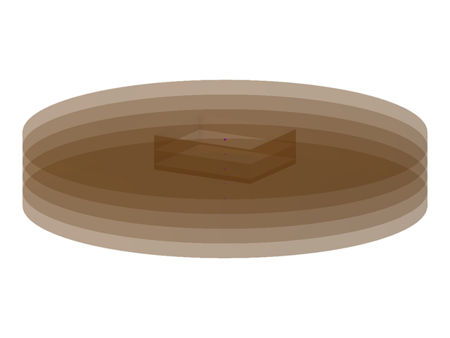 Modèle 003973 | FUP005 | Massif de sol circulaire avec fondation rectangulaire