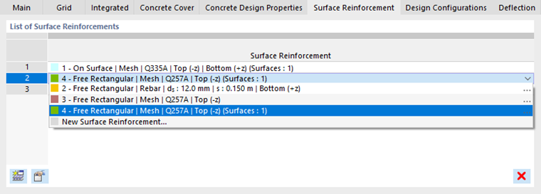 Appliquer une armature surfacique