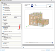 Illustration de la définition d’une zone de compression dans la vue graphique d’un modèle de structure.