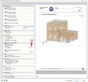Illustration de la définition d’une zone de compression dans la vue graphique d’un modèle de structure.