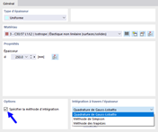 Définir la méthode d’intégration pour l’épaisseur de surface