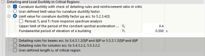 Configuration sismique - Ductilité de courbure adéquate