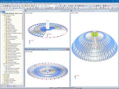 Articulations des barres de toiture et des planchers de la structure (©ARTEMIS INGENIEUR)