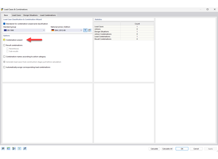 Interface pour désactiver l’assistant de combinaisons dans le logiciel. Les options de menu sont affichées.