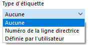 Sélectionner le type d’étiquette