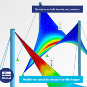 Structure en toile tendue sur poteaux