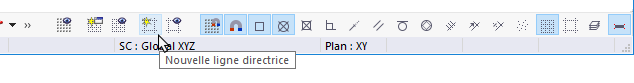 Bouton « Nouvelle ligne directrice » dans la barre d’outils CAO